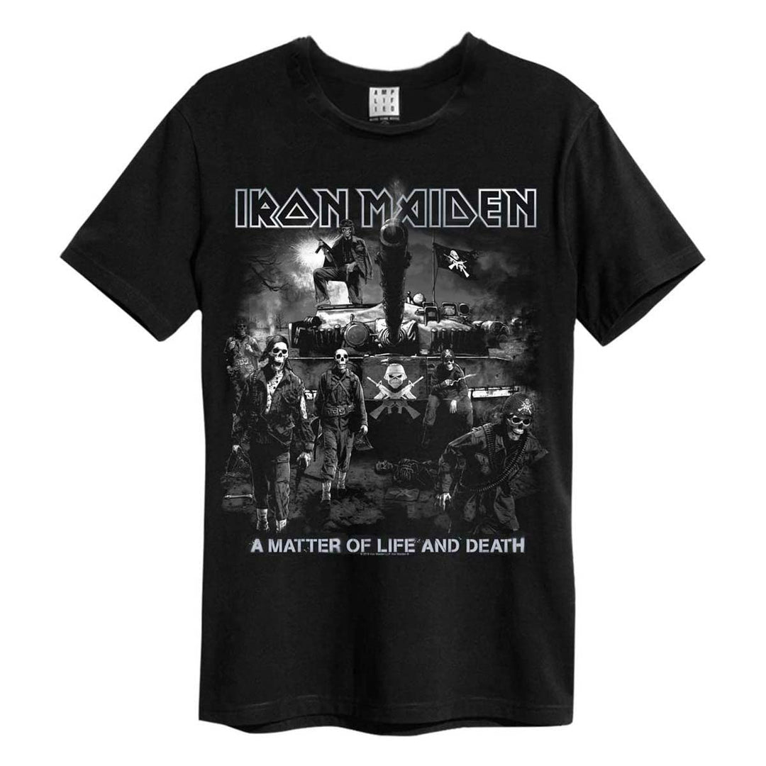 Amplified Herren Iron Maiden Trooper Mens Crew Tee T-Shirt XS Matter Of Life Or Death, Grau Schwarz,
