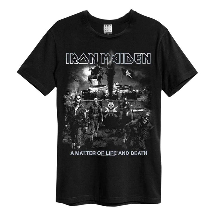 Amplified Herren Iron Maiden Trooper Mens Crew Tee T-Shirt XS Matter Of Life Or Death, Grau Schwarz,