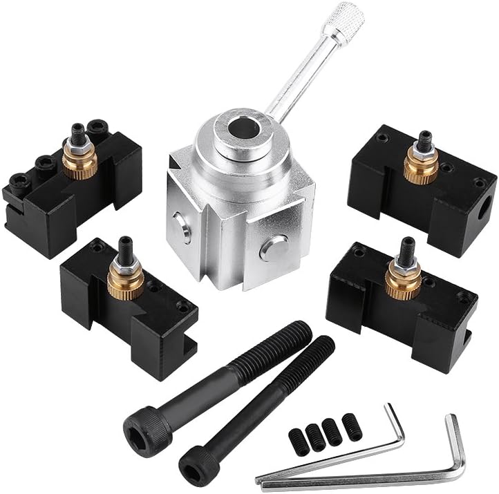 Werkzeugpfostenhalter, Drehmeissel, Pfostenhalter, hohe Steifigkeit, 1 Set, hochpräzise Aluminiumleg