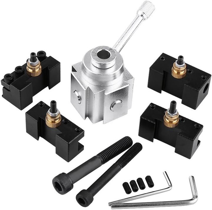 Werkzeugpfostenhalter, Drehmeissel, Pfostenhalter, hohe Steifigkeit, 1 Set, hochpräzise Aluminiumleg