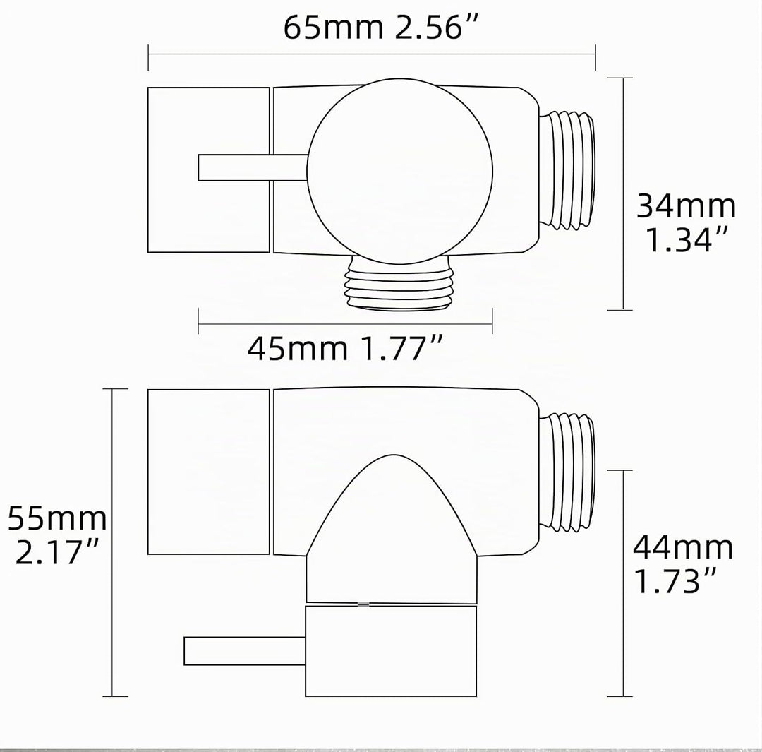 Tecmolog Dusche Adapter G1/2 Messing Umstellventil für Handbrause und Festen Sprühkopf, Chrom, Chrom