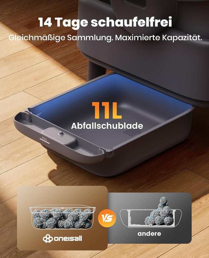 oneisall katzenklo selbstreinigend automatisch offen XXL grosse Katzen, katzenklo mit EaseClean™ Sys