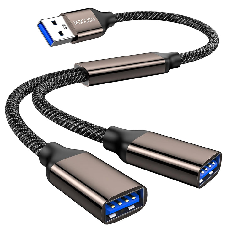 MOGOOD USB 3.0 Splitter 1 Packung, 5Gbps Typ A Stecker zu Dual Typ A Weibliche Nabe Netzkabel Verlän
