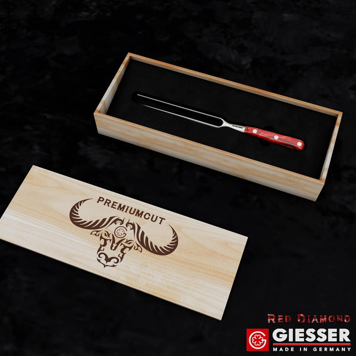 Giesser seit 1776 - Made in Germany - Tranchiergabel 21 cm Red Diamond, PremiumCut Fork No 1, Fleisc