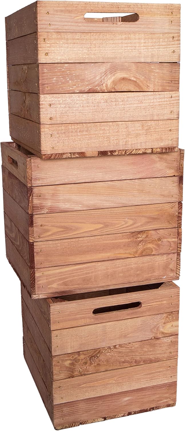 Holzkiste Aufbewahrungskiste Einschubkiste Schubladenbox Vintage Ocker passend für alle Kallaxregale