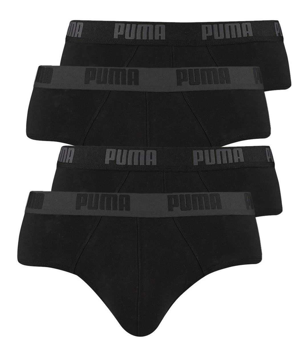 Puma Herren Basic Brief Men Slip 4er Pack, Grösse:M;Farbe:Black / Black (230)