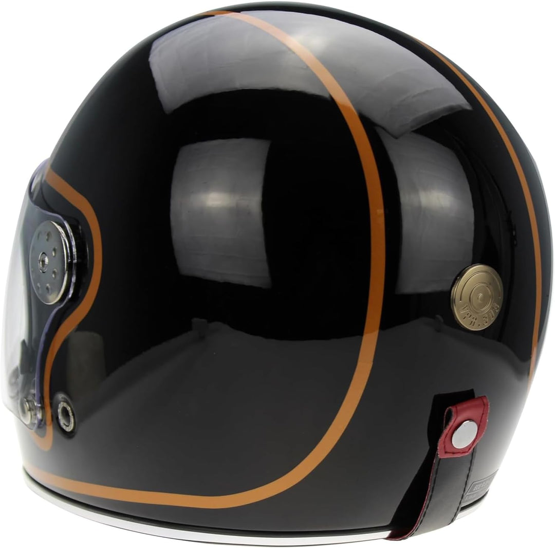 F656 Vintage Retro Full Face Motorcycle Helmets - Fibreglass Motorbike Helmets ECE Approved Crash He