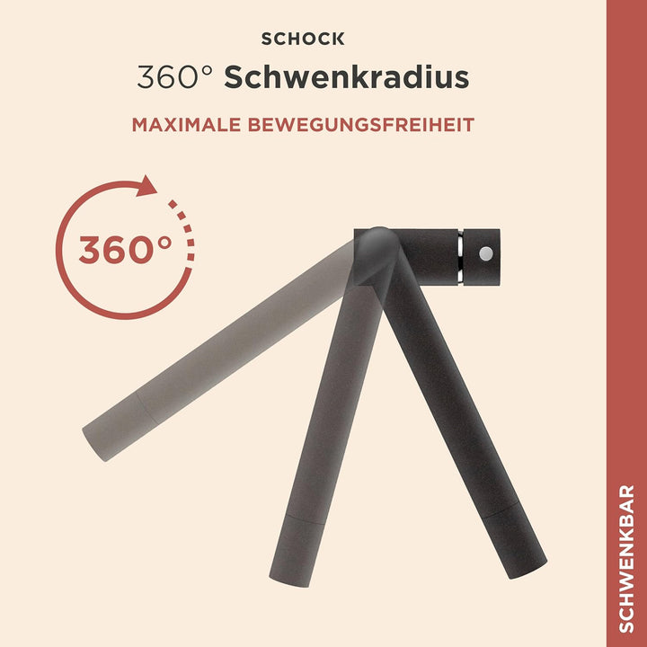 SCHOCK® Küchenarmatur Epos Onyx I Hochdruck Wasserhahn mit Festauslauf I Schwenkbarer Einhebelmische