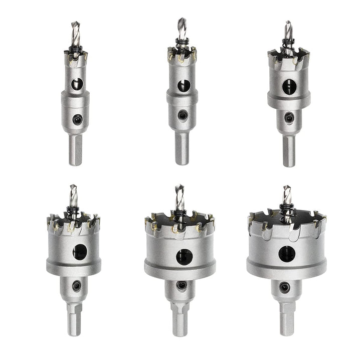 Meccion Lochsäge Hartmetall-Bohrer, Hochwertiger TCT Metall Lochsäge Bohrer für Edelstahl, Eisen, Le