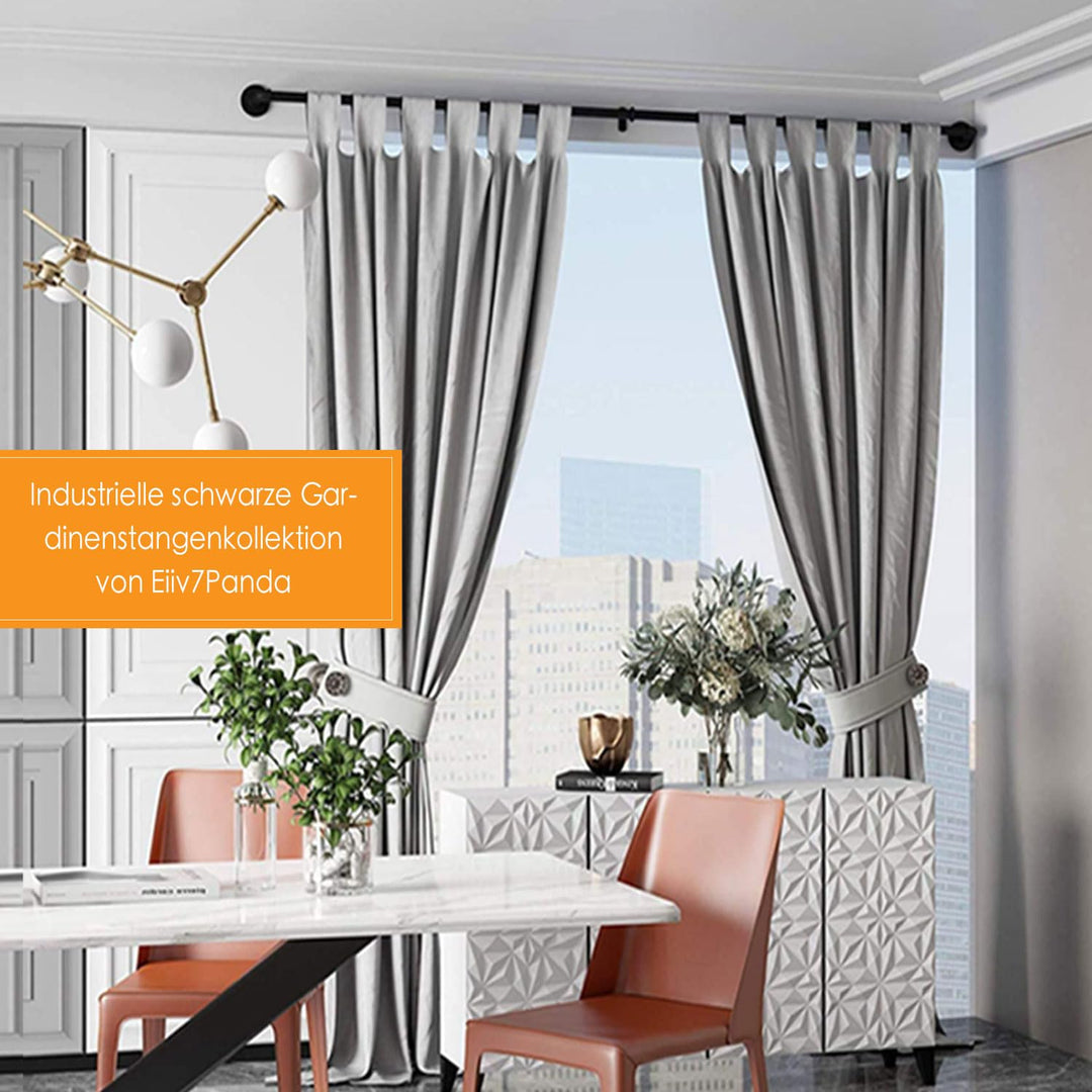1 Zoll Industrielle Gardinenstange, Gardinenstange für Fenster 167cm bis 305cm, Gardinenstangen, Out