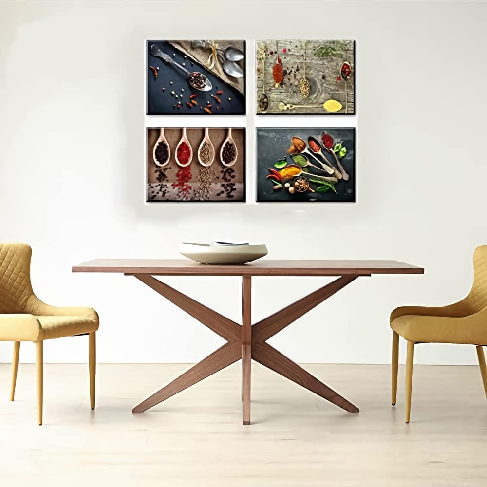 Piy Painting Wasserdichte Leinwandbild Küche Löffel Gewürzen Pfeffer Wandbild Bilder und Kunstdrucke