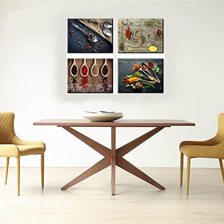 Piy Painting Wasserdichte Leinwandbild Küche Löffel Gewürzen Pfeffer Wandbild Bilder und Kunstdrucke