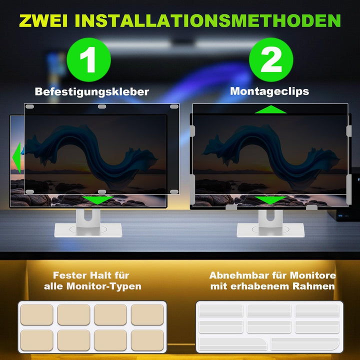 Sichtschutzfolie für 24 Zoll 16:10 (51.9x32.5cm) Monitor - Blaulichtfilter & Blendschutz, Abnehmbar