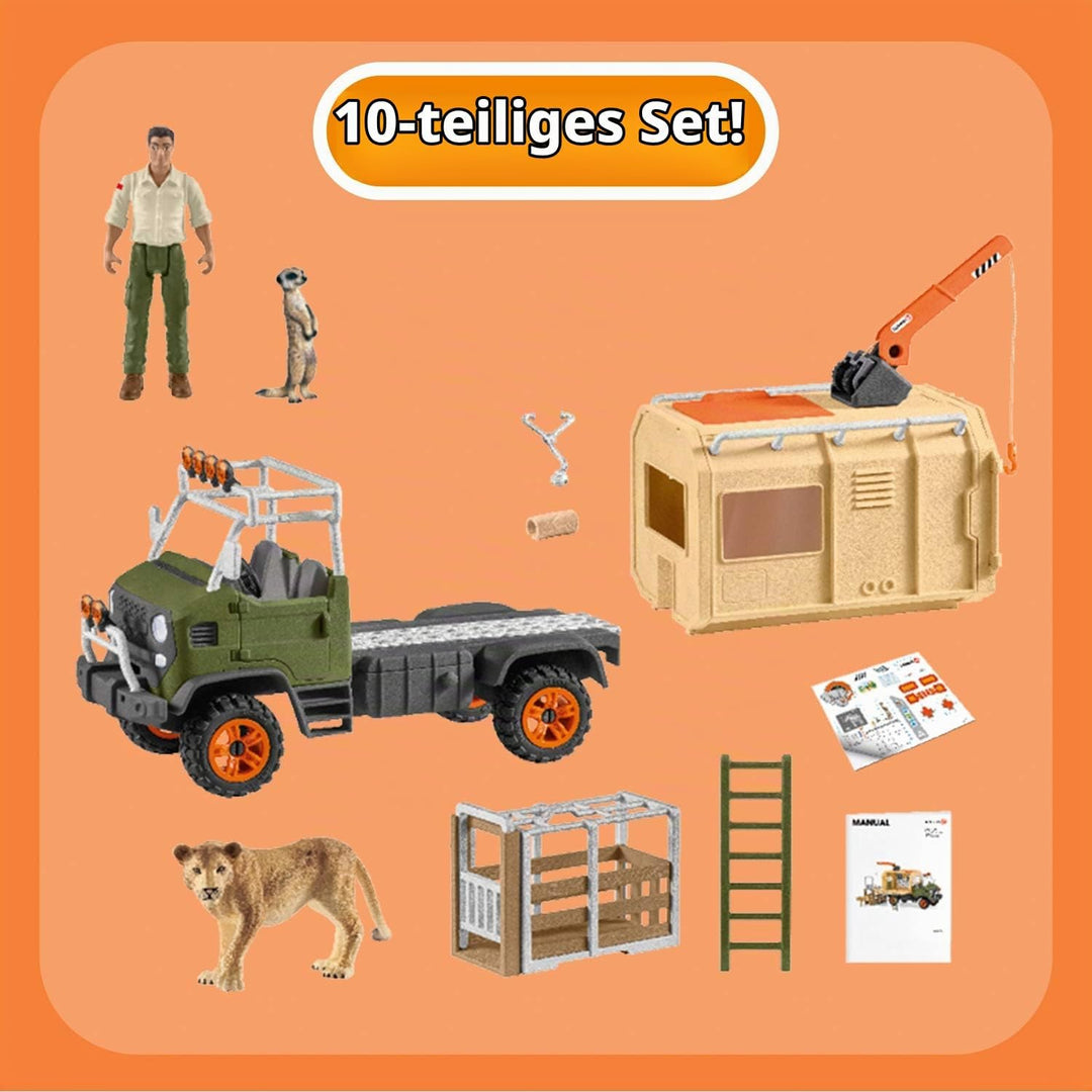 SCHLEICH 42475 Grosser Truck Tierrettung, für Kinder ab 3 Jahren, Wild Life - Spielset Standardverpa