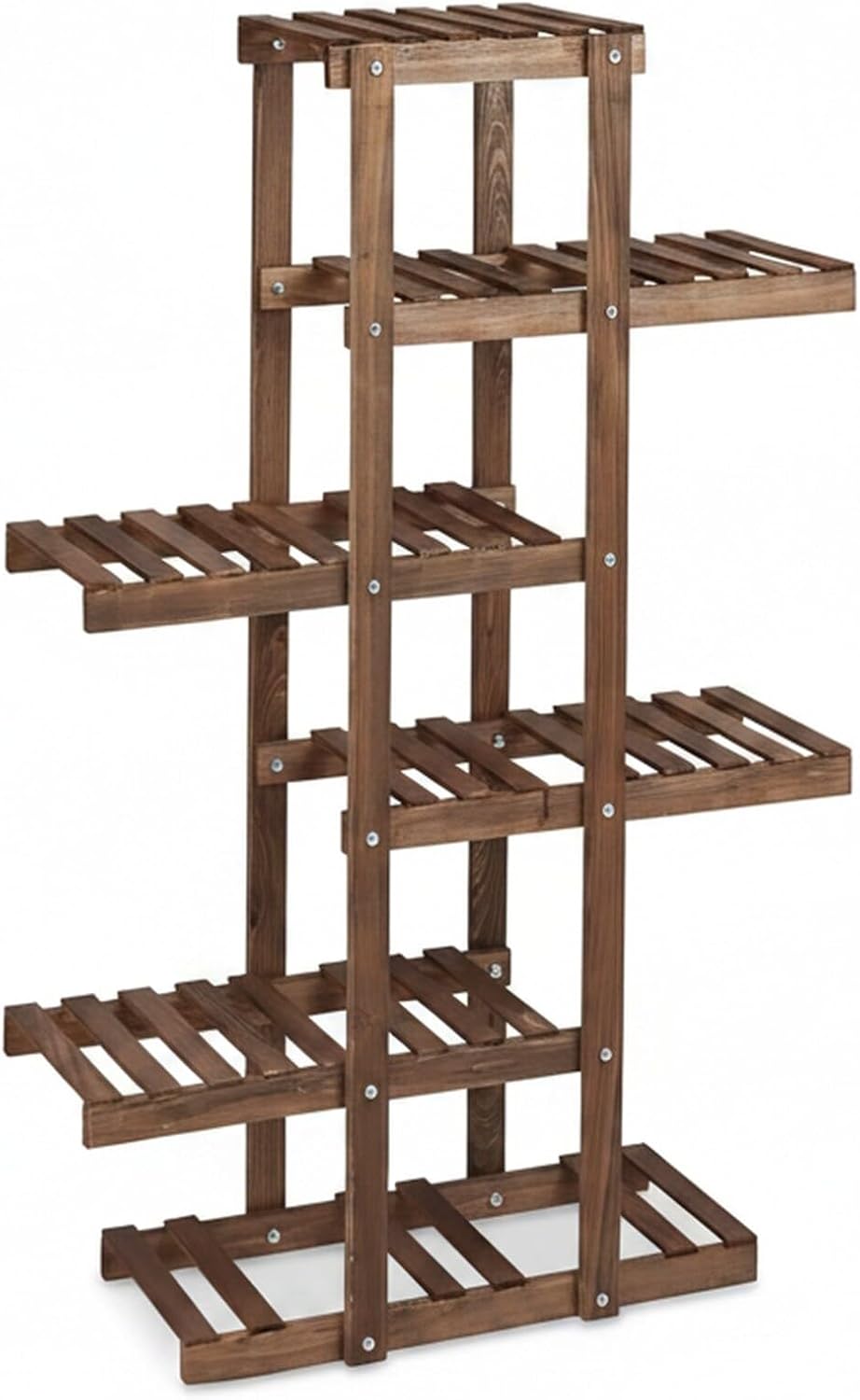 Relaxdays Blumenregal aus Holz, 5 Ebenen, Blumenständer für innen, Mehrstöckig, HBT: ca. 125 x 81 x