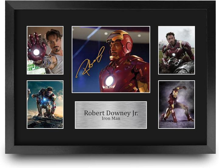 HWC Trading FR A3 Robert Downey Jr Ironman Presents Autogramm-Bild für Film-Erinnerungsstücke, gerah