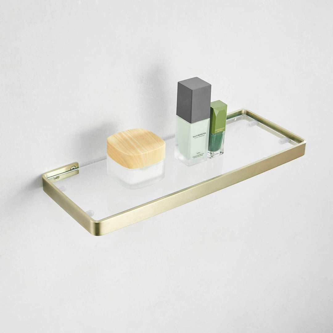 Bad Glasablage 35 cm, Gold, Edelstahl und Glas A 35 cm, A 35 cm