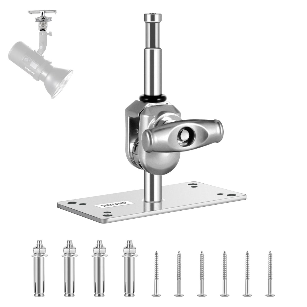 NEEWER 6,5" Wand Deckenhalterung Baby Stecker 5/8" Bolzen, 360° drehbarem Kugelkopf, 10 Schrauben, F