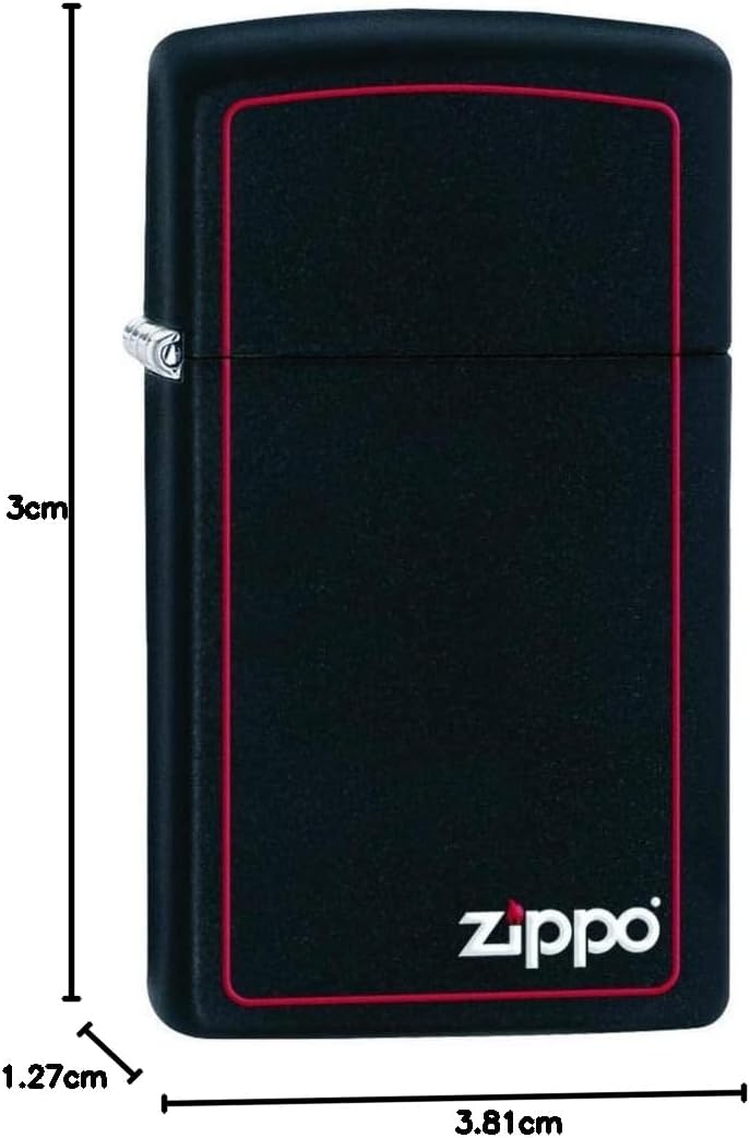Zippo Black Matte Slim w/Border