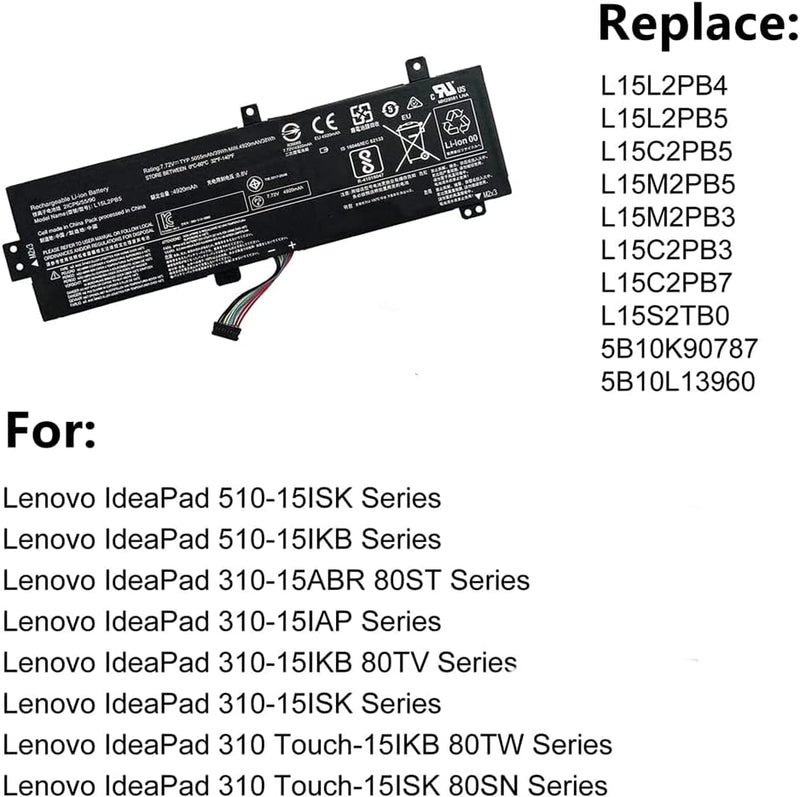 AKKEE 39Wh L15L2PB4 L15L2PB5 Laptop Akku für Lenovo IdeaPad 510-15ISK 510-15IKB 310-15IKB 310-15ISK