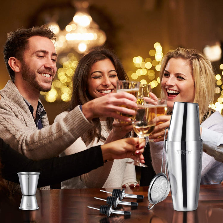 16pcs Cocktail Shaker, Coktailmixset, Cocktail Set Mit Einem Doppelten Jigger, Einer Eiszange, Cockt