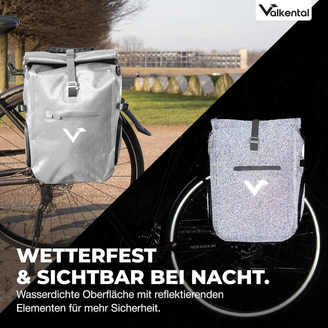 Valkental® - 3in1 Fahrradtasche Pro - Das Original - Hochwertiges Nylon - 23L Volumen - Geeignet als