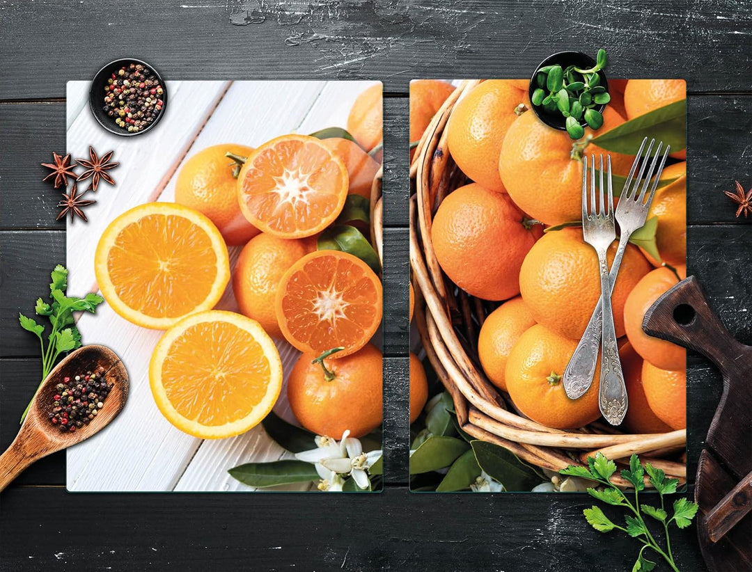 DarHaus Herdabdeckplatten tweiteilig 75x52 cm Ceranfeld Abdeckung Glas Spritzschutz Abdeckplatte Gla