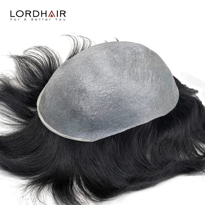 Lordhair Perücke Männer,Realität Toupet,0,06 mm Alle V-Looped Dünnes,Haarfreestyle,Natürlich eng anl