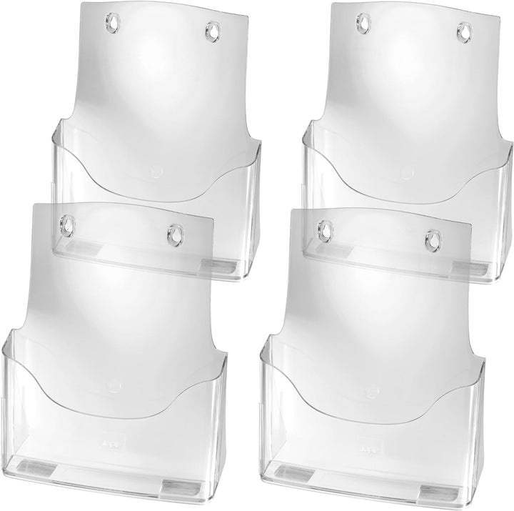SIGEL LH110 Tisch-Prospekthalter DIN A4, 4er Pack, transparent - aus hochwertigem Acryl - Prospektst