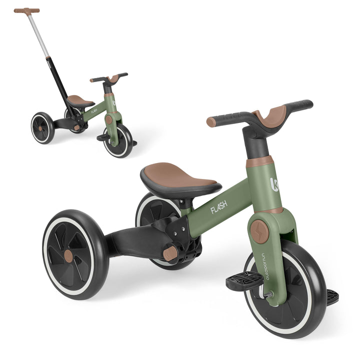 KikkaBoo Flash Dreirad Ab 2 Jahre, 5-in-1 Laufrad Und Dreirad, Umwandelbar Zum Laufrad Oder Fahrrad