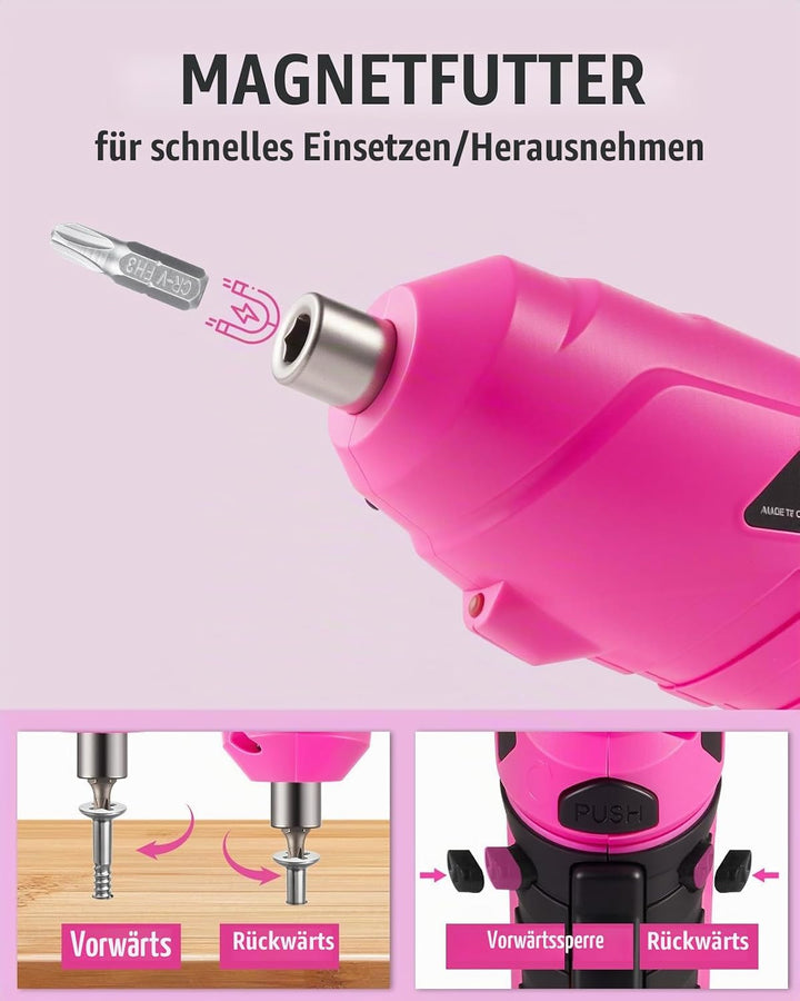 Durofort 3,7V Mini Cordless Akkuschrauber,3Nm kleiner akkuschrauber,Satz mit 48 Schraubendreherbits