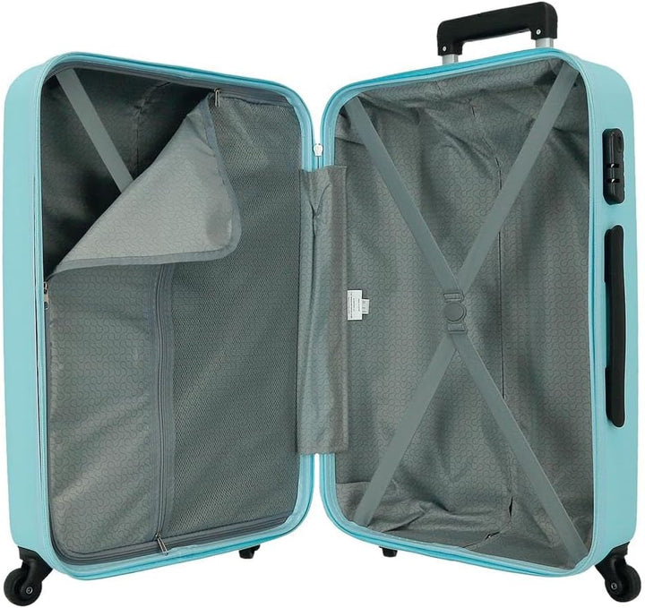 Flex Hartschalenkoffer aus ABS-Material, Seitliches Zahlenschloss, 4 Doppelrollen Handgepäck, Prakti