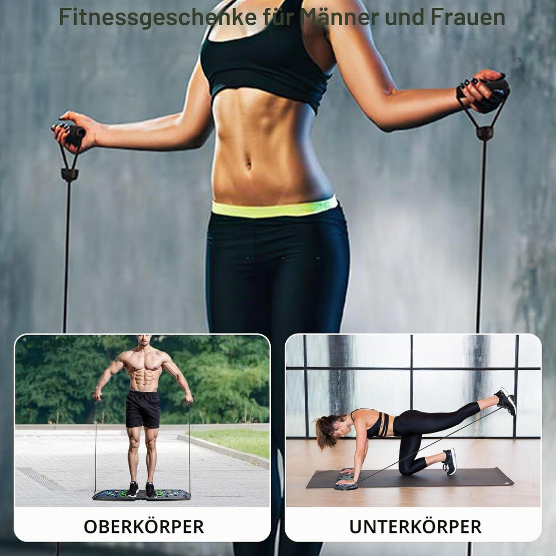 Liegestützbrett mit Automatischer Zählung, Multifunktionales 30-in-1 Push Up Board, Faltbares Fitnes