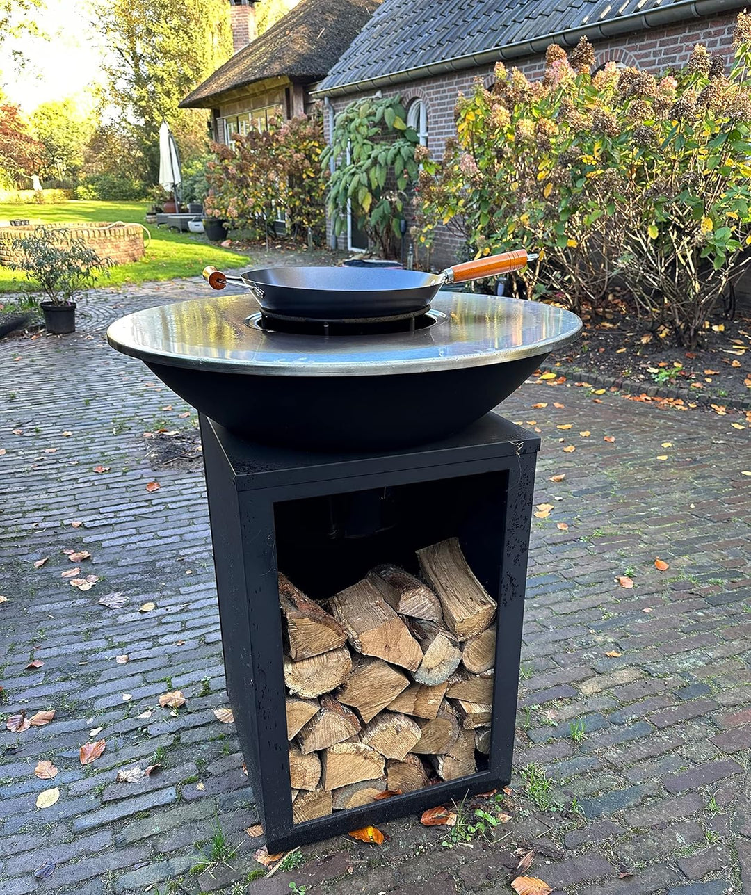 Plancha Grill Amigo Edelstahl Grillplatte BBQ Feuerschale Edelstahl mit Feuerplatte Outdoor Küche Gr