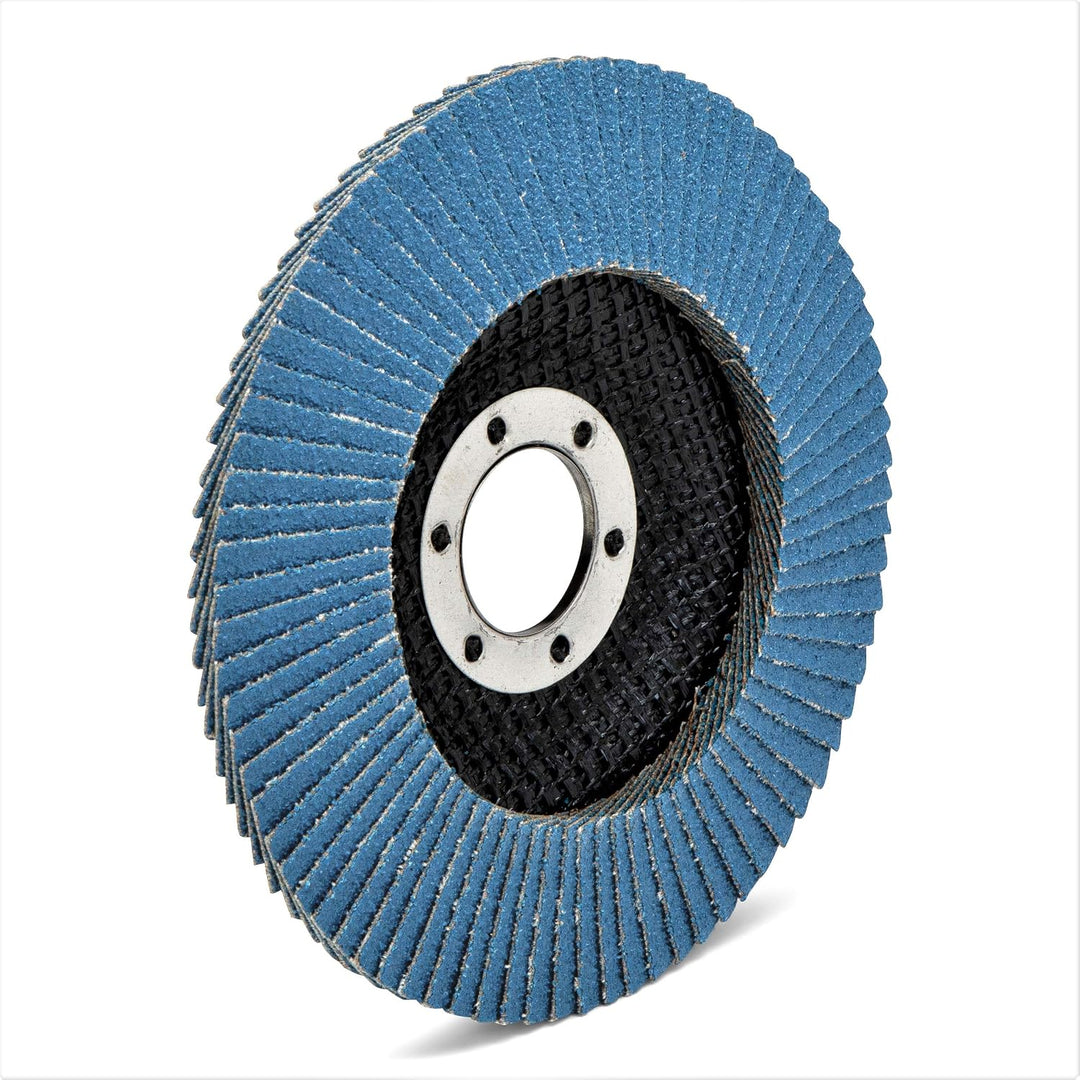 Profi-Fächerscheiben │ blau │ 20 Stück │ Ø 125 mm │ Mixpack (je 5 x Korn 40/60/80/120) │ Inox │Schle