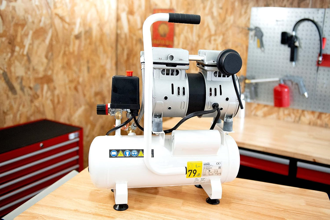 Mecafer 425513 Kompressor, leise, 59 dB, 6 l, 0,75 HP/8 bar