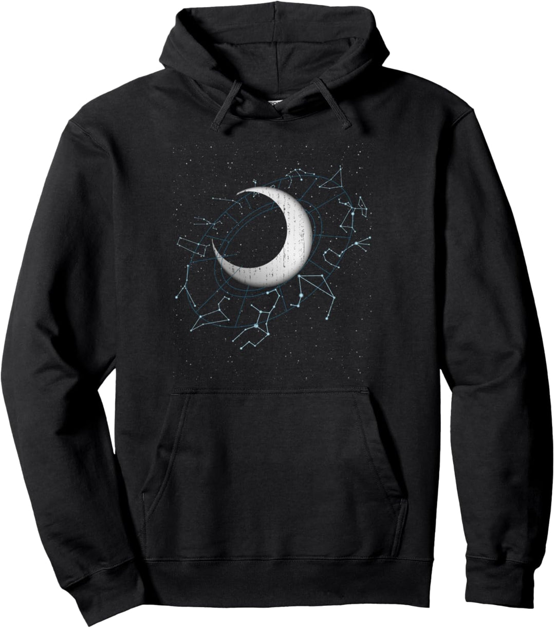 Sternenkonstellation Mond Weltraum Galaxie Astronomie Pullover Hoodie