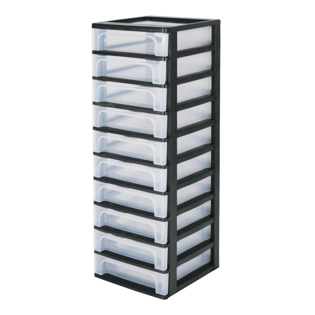 Iris Ohyama, Schubladenschrank, Schubladencontainer, 10 Schubladen mit 4 L, Format A4, durchsichtige