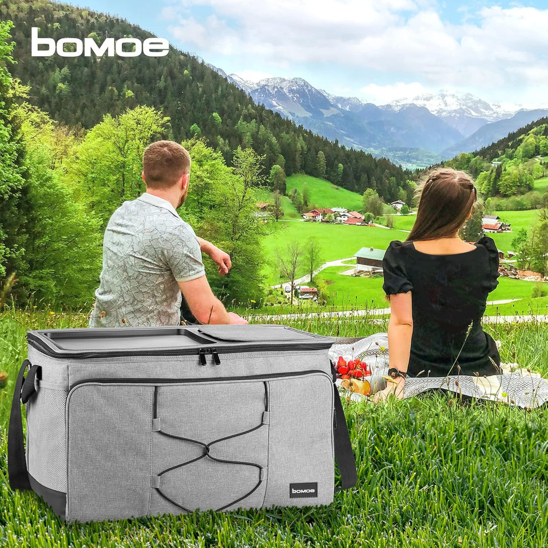 bomoe 52 Liter XXL Kühltasche faltbar - Outdoor Kühlbox 16h Kühlfunktion mit Trageriemen, wasserdich