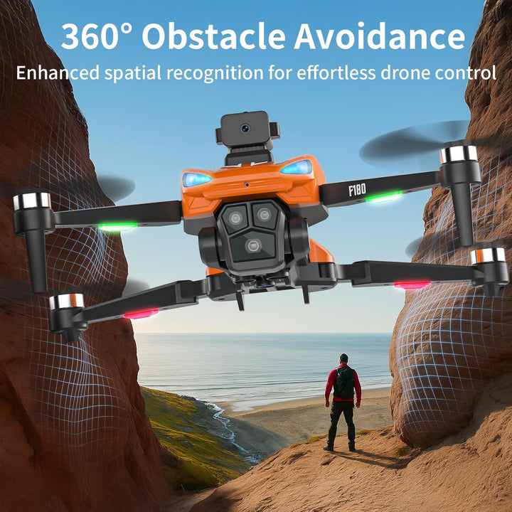 GPS Drohne mit 4K-Kamera, Automatischer Hindernisvermeidung, 90° verstellbarem Objektiv, Flugwegsteu