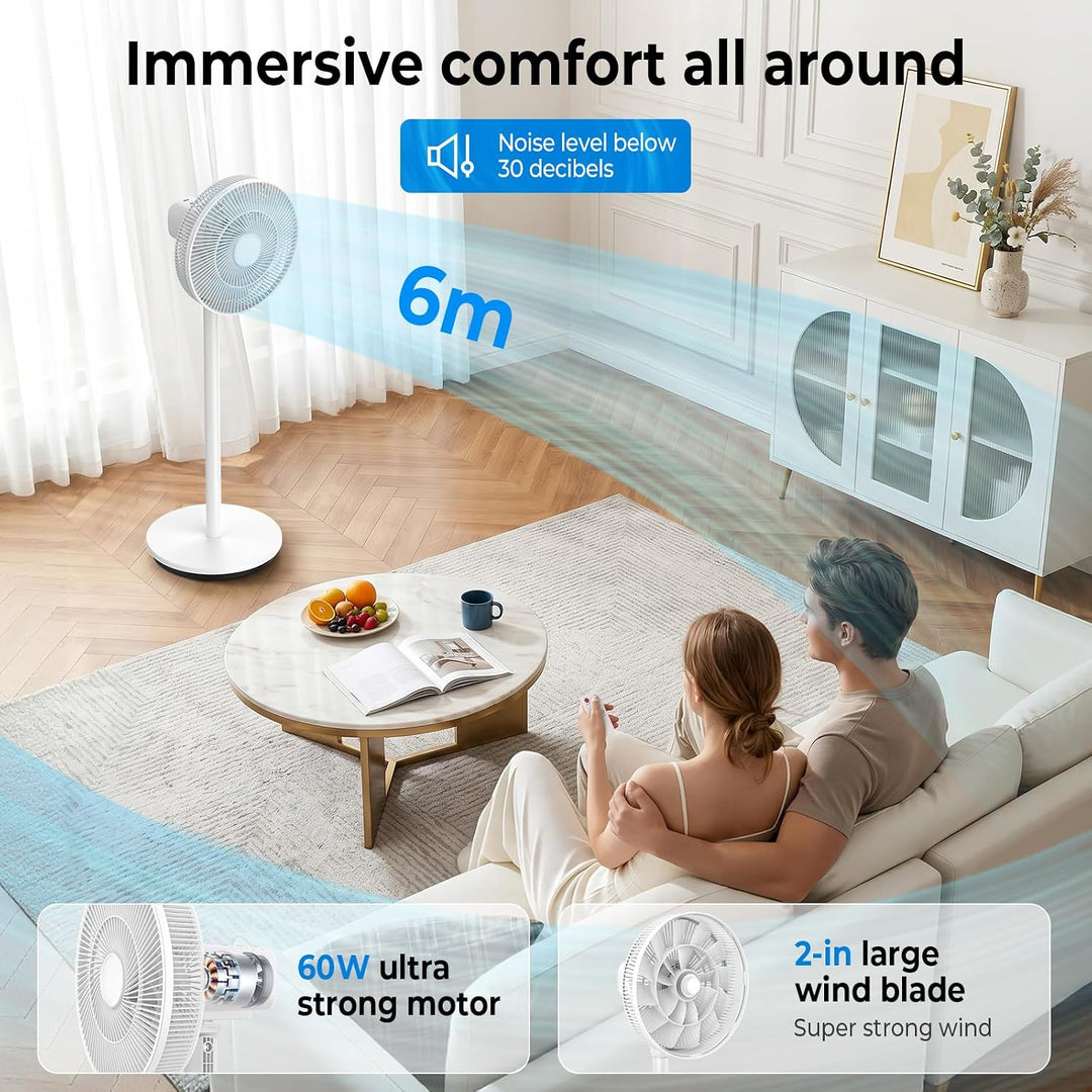 IERAKOR Standventilator Leise mit Fernbedienung, Höhenverstellbar (71–104 cm) Tischventilator 2-in-1