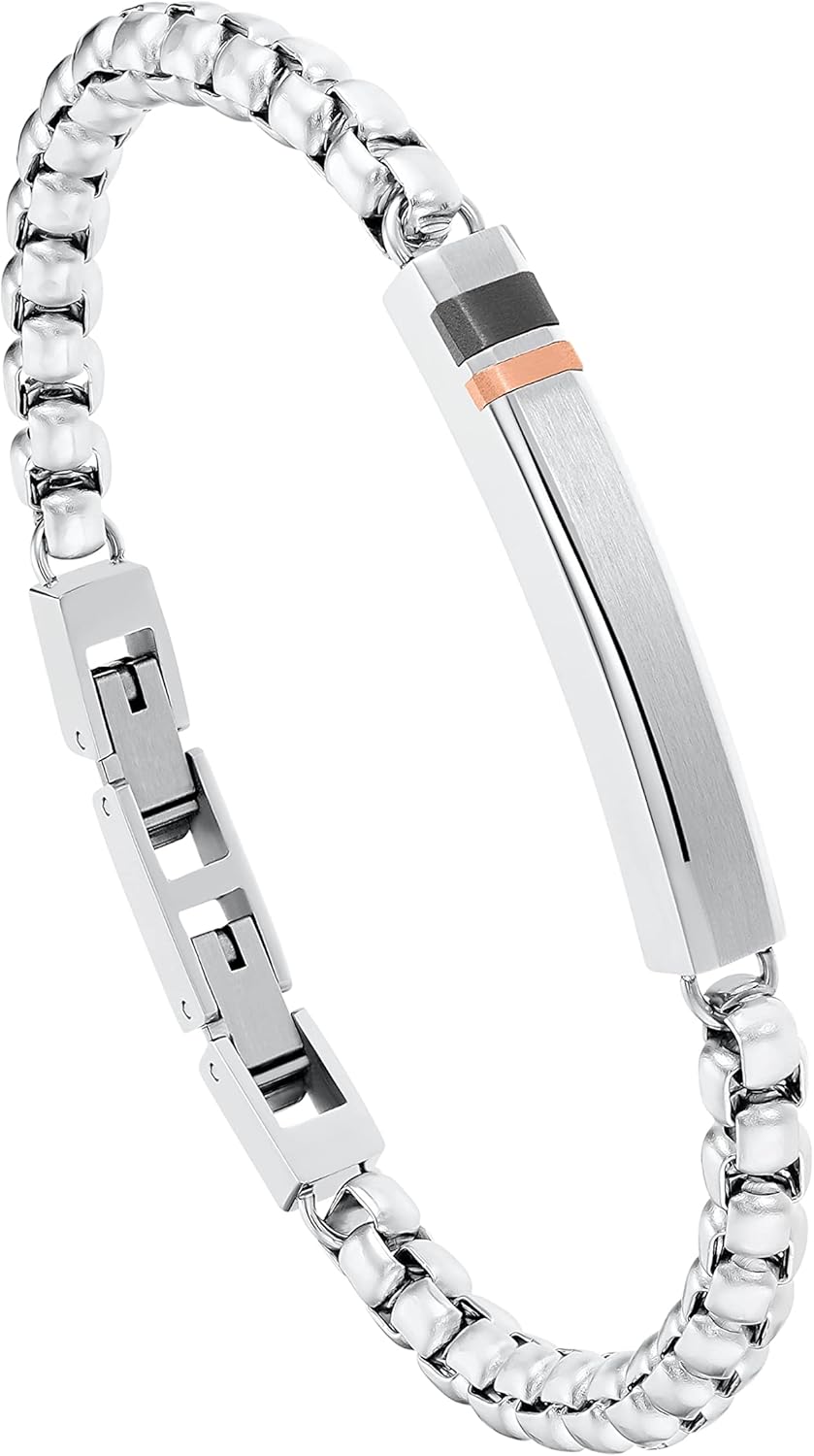 s.Oliver Armband Edelstahl Herren Armschmuck, 19,5+1,5 cm, Bicolor, Kommt in Schmuck Geschenk Box, 2