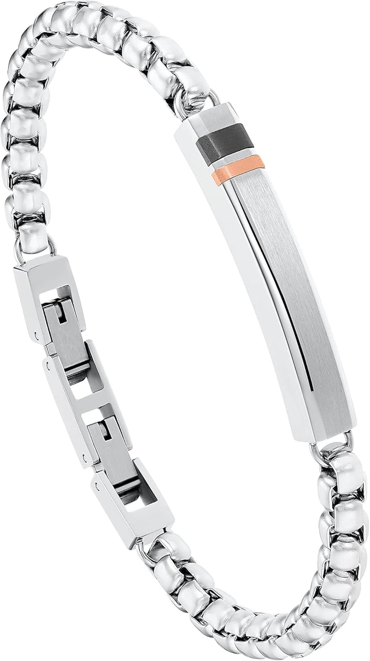 s.Oliver Armband Edelstahl Herren Armschmuck, 19,5+1,5 cm, Bicolor, Kommt in Schmuck Geschenk Box, 2