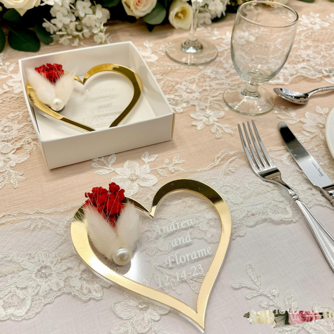 gastgeschenke Hochzeit personalisiert. 40 Stück, Gold Silber Acryl Hochzeit gastgeschenke für die gä