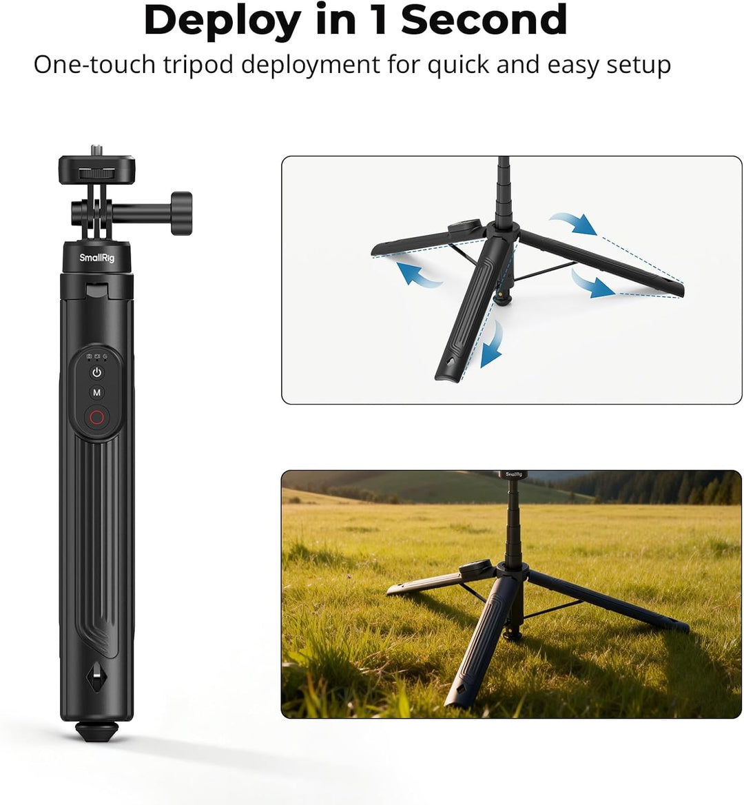 SMALLRIG 59" Selfie-Stick-Stativ mit Fernbedienung, Ausziehbares Stativ für DJI Osmo Action 5 Pro/Po