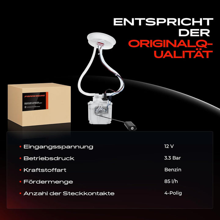Frankberg Kraftstoffpumpe Benzinpumpe Kraftstoff-Fördereinheit Modul Satz ohne Drucksensor 4-Polig K