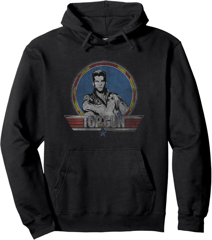 Top Gun Iceman Tom Circle Logo Dark Pullover Hoodie