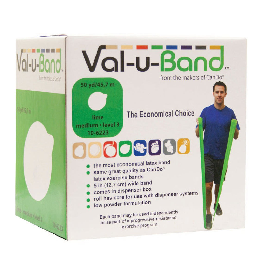 CanDo Trainingsband / Gymnastikband, Länge 45 m, Val-u-Band® - hellgrün (leicht)