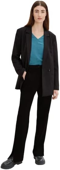 TOM TAILOR Damen Bluse mit V-Ausschnitt, 13222 - Pastel Teal