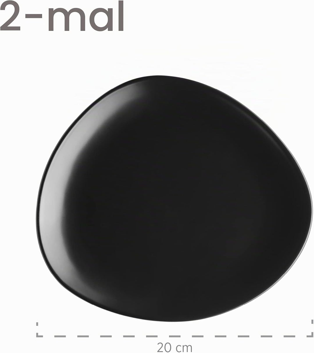 Mäser Tellerset, Keramik GLENDALE, 26 centimeters, Schwarz / Weiss / Grau Teller-Set Flach, Teller-S